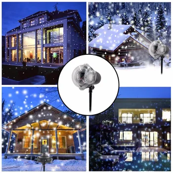 Atsparus vandeniui Juda Sniegas Lazerio Projektorių Lempos Snaigės LED Scenos Šviesos Kalėdų, Naujųjų metų Šaliai Šviesos Sodo Lempos UK Kištukas