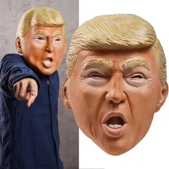 Donald Trump Kaukė Helovinas Deluxe Pirmininkas Latekso Visa Galva Donald Trump Kaukė Plaukų Orange Geriausias pasirinkimas bet kuriai iš Šalių Rekvizitai
