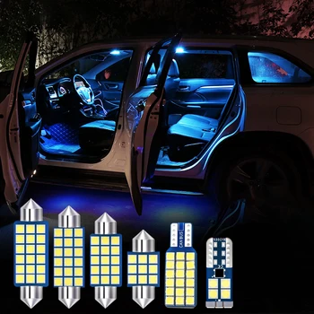 6pcs Auto LED Lemputės Automobilių Salono Šviesos Rinkinys Dome Skaitymo Lemputė bagažo skyriaus Lempos Nissan Qashqai j11 2016 2017 2018 2019 Priedai
