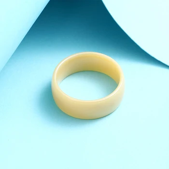 Išskirtinį Mėlyna Geltona Keraminiai Žiedai Moterims Sklandžiai 8MM Keramikos Vestuvinių Žiedų Juostos Papuošalai Moterims