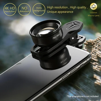 APEXEL APL-HB100mm Universalus Smartphone Makro Objektyvo 4K HD Telefono Fotoaparato Objektyvas be Iškraipymų, Neryškus Fonas, iPhone Suderinama