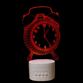 LED Laikrodis-Žadintuvas Formos 3D Nakties Žiburiai 