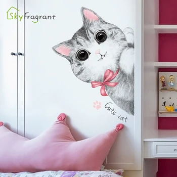 Cute kačių ins siena lipdukas lipnios namų dekoro miegamojo puošimas durų lipdukai grils kambario apdaila kampe įėjimo apdaila