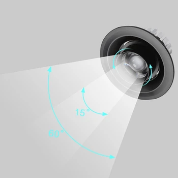 LED zoom dėmesio lubų įterptųjų chill lempos dėmesio šviesos / astigmatizmas COB bull eye lempos