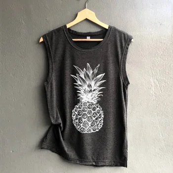 Moterų marškinėliai ananasų vaisių laišką atsitiktinis spausdintos grafikos moterų tumblr tee marškinėlius mados viršūnes tees spausdinti marškinėliai