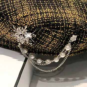Prabangus Diamond Apdailos Beretė Skrybėlę Moterų prancūzų Dizaineris Baret Kepurė su dirbtiniu būdu išauginti Perlai Embellishment Pledas Dailininko Aštuoniakampis Skrybėlės