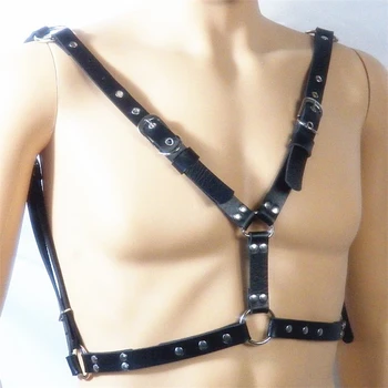 Erotinis Vyrų Fetišas Gėjų Odos Viršūnes Krūtinės Diržas Diržai Punk Stiliaus Reguliuojamas BDSM Pančių Diržai Dirželis Rave Kostiumai Lytis