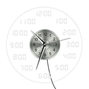 Analogiškas Skaitmeninis Sieninis Laikrodis su LED Apšvietimu Klasikinis Numeriai Dizaino Skaičius Ekranas Akrilo Apšvietimas Naktį Sienų apšvietimo Dekoras