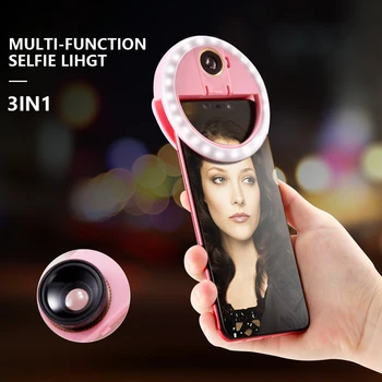 MAMEN USB Įkroviklis Selfie Žiedas Šviesos Portable 
