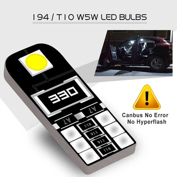 10x T10 W5W Canbus LED Lemputes Audi BMW VW Audi Automobilio Salono Dome Light Kamieno Lemputė, Stovėjimo Žibintai Klaidų 12V