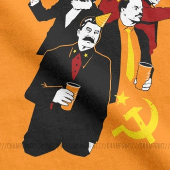 Komunistų Partija Vyrų T-Shirt Naujovė Medvilnės Marškinėliai, Rusijos Sovietų Drabužius Marksas Leninas Stalinas, Mao Castro Socializmo T Shirts