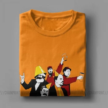 Komunistų Partija Vyrų T-Shirt Naujovė Medvilnės Marškinėliai, Rusijos Sovietų Drabužius Marksas Leninas Stalinas, Mao Castro Socializmo T Shirts