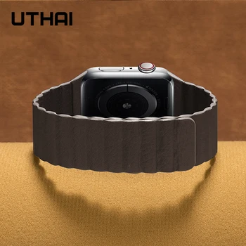 UTHAI B09 Odos kilpa dirželis watchband Už iWatch 3/2/1 38mm 42mm Magnetinės kilpos 