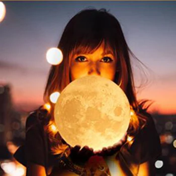 3D Spausdinimo Mėnulio Lempa, Led Spalvinga Keisti Touch Usb Led Nakties Šviesos Namų Dekoro Kūrybos Dovana Led Nakties Žibintas 3d Vaikams Miegamasis