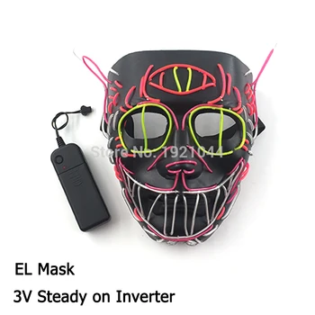 35 Stiliaus Naujas Halloween Party Mask Žėrintis Karnavalas LED Kaukė Šalis Daugiaspalvis Šviesos Kaukė Helovinas Apdailos