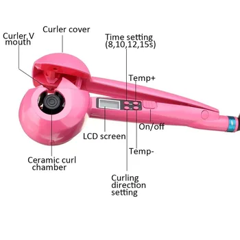 LCD Ekranas Automatinis Hair Curler Elektros Stilius Įrankiai Keramikos Banga Curl Plaukų Magija Garbanoti Geležies Šildymo Ilgą Plaukų Stilių Įrankis