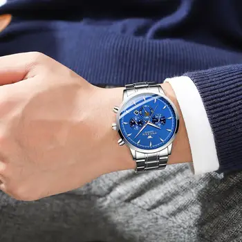 FNGEEN 2020 Prabangūs vyriški Laikrodžiai Kvarcinis Laikrodis Juodas Plieno, atsparus Vandeniui Apdaila Verslo Žiūrėti Vyrų Laikrodis Reloj Hombre