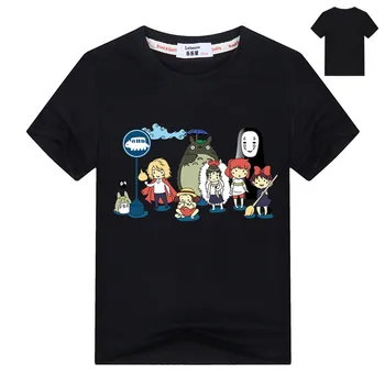 Karšto pardavimo Kawaii Anime Totoro Animacinių filmų marškinėliai Vaikams 2019 M. Vasarą Medvilnės aukštos kokybės harajuku Merginos Viršūnes Mielas marškinėliai, 3-14Year
