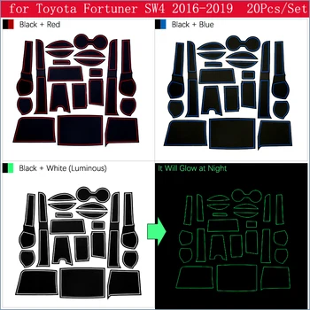 Anti-Slip Gumos Vartų Angą Taurės Kilimėlis Toyota Fortuner SW4 2016~2019 Reikmenys, Automobilių Lipdukai Durų Groove Kilimėlis, Pagalvėlė 2017 2018