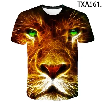 Gyvūnų Liūtas Naujas Vasaros Spausdinami 3D T-marškinėliai Vyrams, Moterims, Vaikams, Vasaros Cool Tee Viršūnes Vyrų Streetwear Cool Marškinėliai Berniukas mergaitė Vaikai