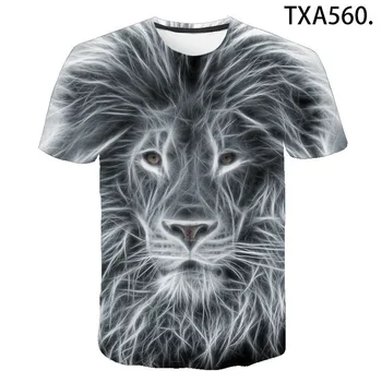 Gyvūnų Liūtas Naujas Vasaros Spausdinami 3D T-marškinėliai Vyrams, Moterims, Vaikams, Vasaros Cool Tee Viršūnes Vyrų Streetwear Cool Marškinėliai Berniukas mergaitė Vaikai