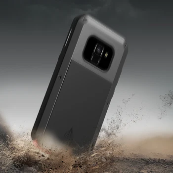 360 viso Kūno Apsaugos Atvejais Samsung Galaxy A8 Plius 2018 A8plus atsparus smūgiams Aliuminio, Metalinės Lauko Sporto Šoko Šarvai Apima
