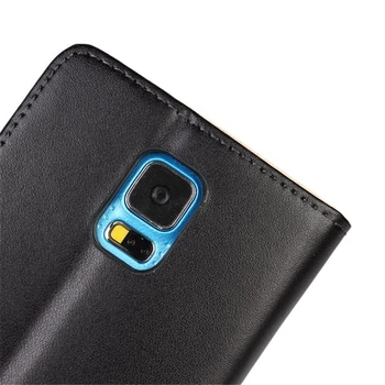 Premium Pu Odos Flip Cover Case for Samsung Galaxy S5 Piniginės, telefono dėklas, Skirtas Samsung Galaxy S5 i9600 G900F apsauginį kiautą GG