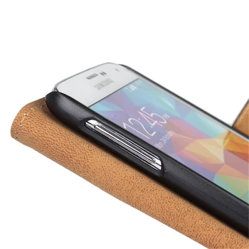 Premium Pu Odos Flip Cover Case for Samsung Galaxy S5 Piniginės, telefono dėklas, Skirtas Samsung Galaxy S5 i9600 G900F apsauginį kiautą GG