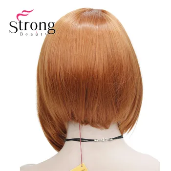 StrongBeauty Nesimetriškas nr. Kirpčiukai Oranžinė Ruda Pusės Odos Viršų Perukas Sintetinis Plaukų moterų perukas SPALVŲ PASIRINKIMO
