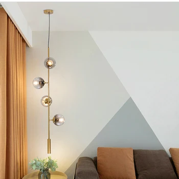 Šiaurės dizaineris aukso black Prabanga sieniniai šviestuvai kambarį apdaila Dūmų Pilka, Stiklo pakabukas lempa, miegamojo apšvietimas šviestuvai