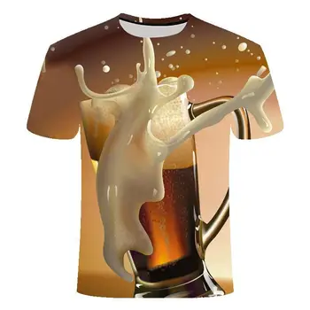 2020 naujas vyrų 3D atspausdintas T-shirt kūrybos 3D atspausdintas vyriški T-shirt alaus 3D atspausdintas skardinės 3D atspausdintas laisvalaikio stiliaus marškinėliai 2 užsakymo