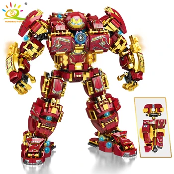 HUIQIBAO 1450PCS Miesto Karo Super Šarvai Robotas Blokai Kariuomenės Kariai Mecha Duomenys Ginklas Plytų Žaislai Žmogaus Vaikams