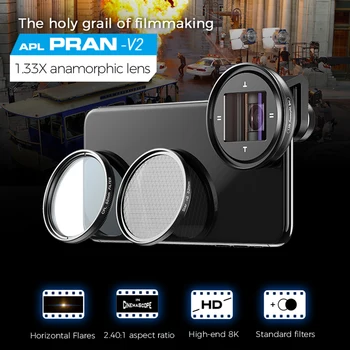 APEXEL 1.33 x iškreiptu lęšis profesionalus Plačiaekranis kino Objektyvas Video Vlog kamera cpl objektyvas 