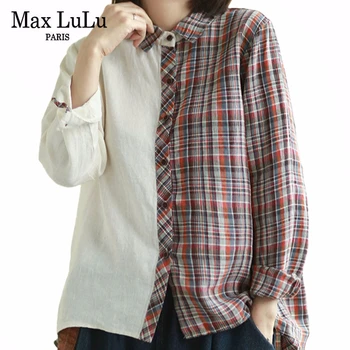 Max LuLu 2020 Naują Pavasario Korėjos Mados Stilius Ponios Prarasti Viršūnes Moterų Derliaus Kratinys Marškinėliai Medvilnės Moterų Streetwear Palaidinukės