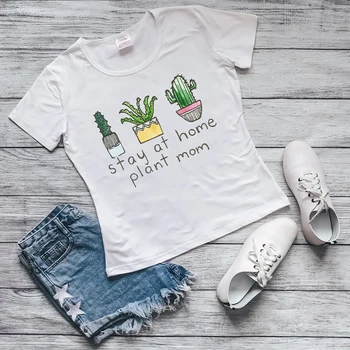 Augalų Mama juokingas t marškinėliai moterims kawaii kaktusas spausdinti moterų balta grafinis t-shirt Mielas draugais augalų mylėtojas dovana lašas laivybos
