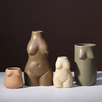 Nordicstyle Žmogaus Kūno Keramikos Vaza, Modernus Minimalistinio Stiliaus Namų Puošybai Amatų Simbolių Modelis Meno Kūrinius Vestuvių Dovana, Namų Vaza