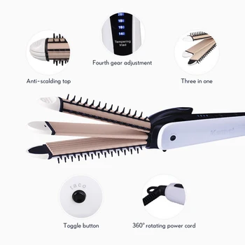 Turmalinas Keraminiai Kondicionavimo Ir Garbanoti Geležies Stabdžių Plikymo Dizaino Hair Curler Ir Tiesinimo Lygintuvai PASIDARYK pats Stilius Įrankiai 38D