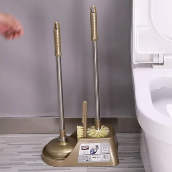 Šiuolaikinės Plonas Stovinčioje tualeto Šepetys ir Stūmoklį, Combo Komplektas Plastikinis unitazo Brush Cleaner turėtojas rinkinį Vonios Saugojimas