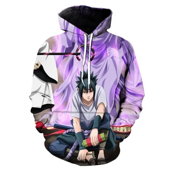 Anime Naruto, Sasuke kakashi Vyrai Moterys hoodies 3D Spausdinimo Gobtuvu Puloveriai Atsitiktinis sportiniai Kostiumai Megztiniai Mados Paaugliams Streetwear