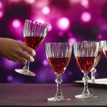 Skaidrus Retro Vyno Stiklo Išraižytas Goblet Viskio Raudonojo Vyno Taure, Namų Baras Vestuves Šampanas Fleitos Kokteilis Stiklo Dovana