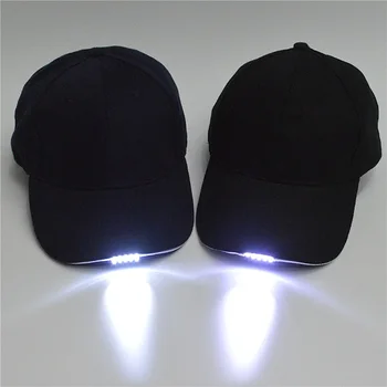 Lauko Solid Caps Naktį LED Žibintuvėlis Žvejybos, Medžioklės Skrybėlės Pėsčiomis Skrybėlę Dviračių Drabužių, Skrybėlių