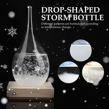 Kalėdų Nauja Audra Stiklo Kūrybos Lašo Formos Audra Stiklo Butelis Darbalaukio Meteorologijos Stotyje Oro Prognozuoti Dekoras