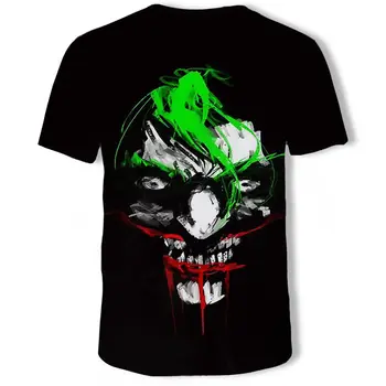 3D klounas T-shirt Vyrai Joker 3D Full Spausdinimo Mados Tees Marškinėliai Vasaros Viršūnes S-5XL