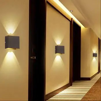 6W LED Reguliuojamas Sienos Lempos Vandeniui vidaus ir Lauko Aliuminio Sienų apšvietimo Paviršiaus Sumontuoti Kubą LED Sodas, Veranda Šviesos