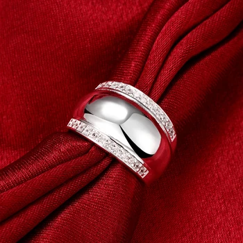 Šiuolaikinės 925 Sterlingas Sidabro Žiedai Moterims Žmogus Nematomas Nustatymas CZ AAAA+ Cryatl Vestuvės Vestuvinis Žiedas Papuošalai