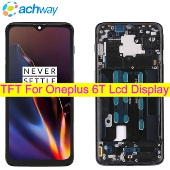 TFT Ekrano OnePlus 6T LCD Ekranas Jutiklinis Ekranas skaitmeninis keitiklis Asamblėjos Vienas Plius 6 T A6010 A6013 Pakeisti OnePlus 6 T LCD