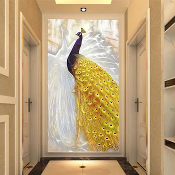 Custom Foto Tapetai Europos Stiliaus Aukso Povas Freskos Kinų Stiliaus Kambarį Įėjimo Koridorius Namų Dekoro 3D Sienų Tapyba