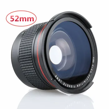 52MM 0.35 X 52mm x 0.35 HD Wide Fisheye objektyvas makro objetivo lente, už Nikon D3100 D3200 D5200 D5100 D7000 D90 D60 su 18 - 55 MM objektyvas