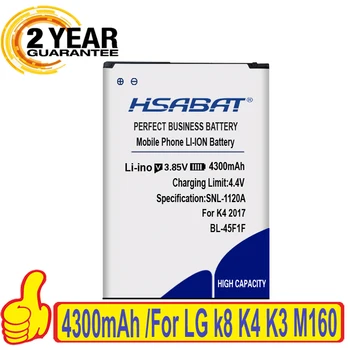 HSABAT Top Brand Naujas 4300mAh BL-45F1F Baterija LG K4 2017 / M160 LG Aristo MS210 /2017 Versija K8 per sekimo numerį