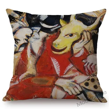 Modernios Naftos Tapyba Meno, Kubizmo, Siurrealizmo Impresionizmo Marc Chagall Garsaus Kūrinio Pagalvės Užvalkalą Gimtadienio Smuikininkas Pagalvėlė Padengti